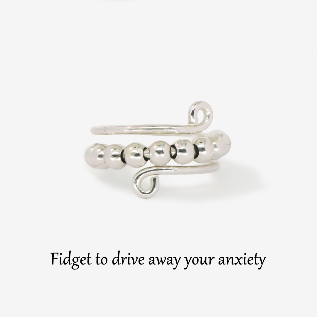 For Daughter - S925 Drive Away Your Anxiety Circle Beads Ring