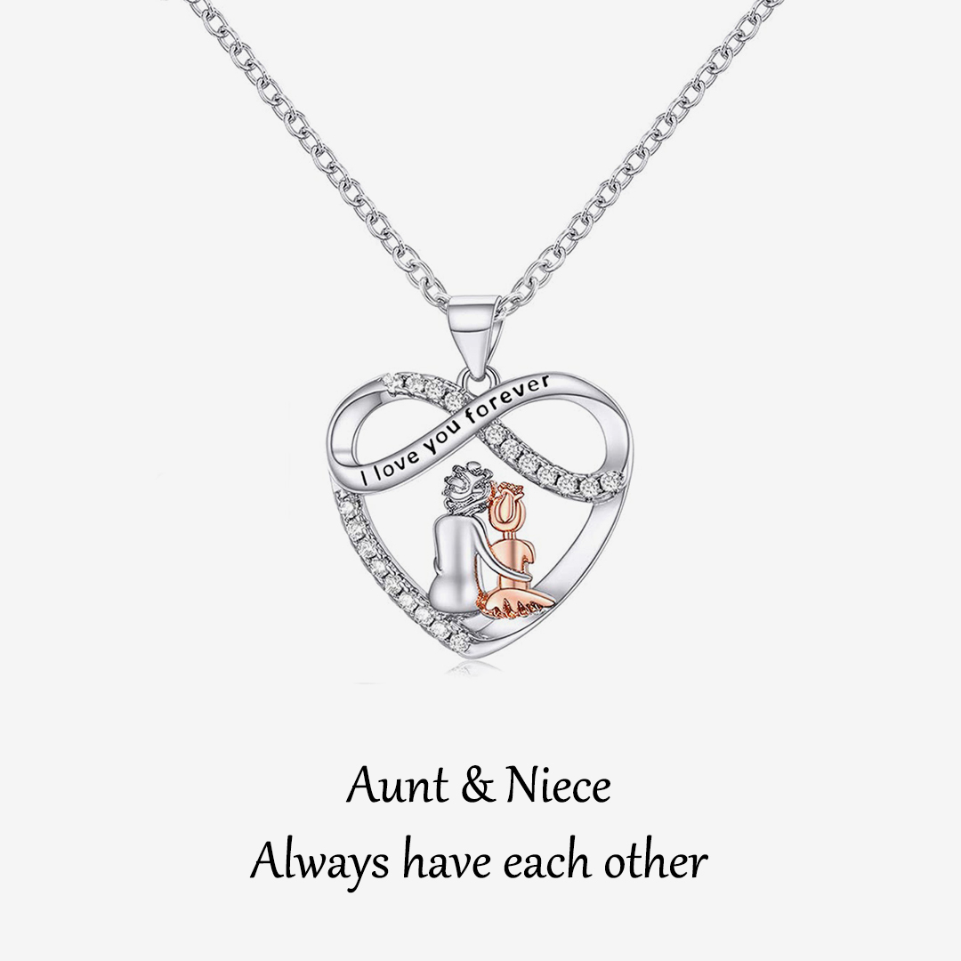 For Niece - S925 You Will Always Have Me And I Will Always Have You Infinity Heart Necklace