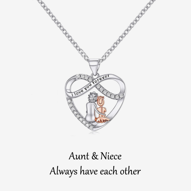 For Niece - S925 You Will Always Have Me And I Will Always Have You Infinity Heart Necklace