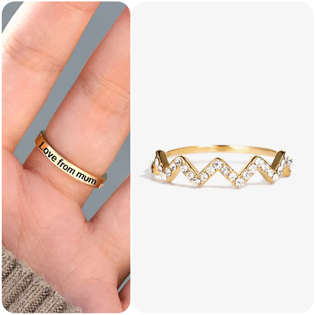 For Daughter-Mother River Engraved Ring