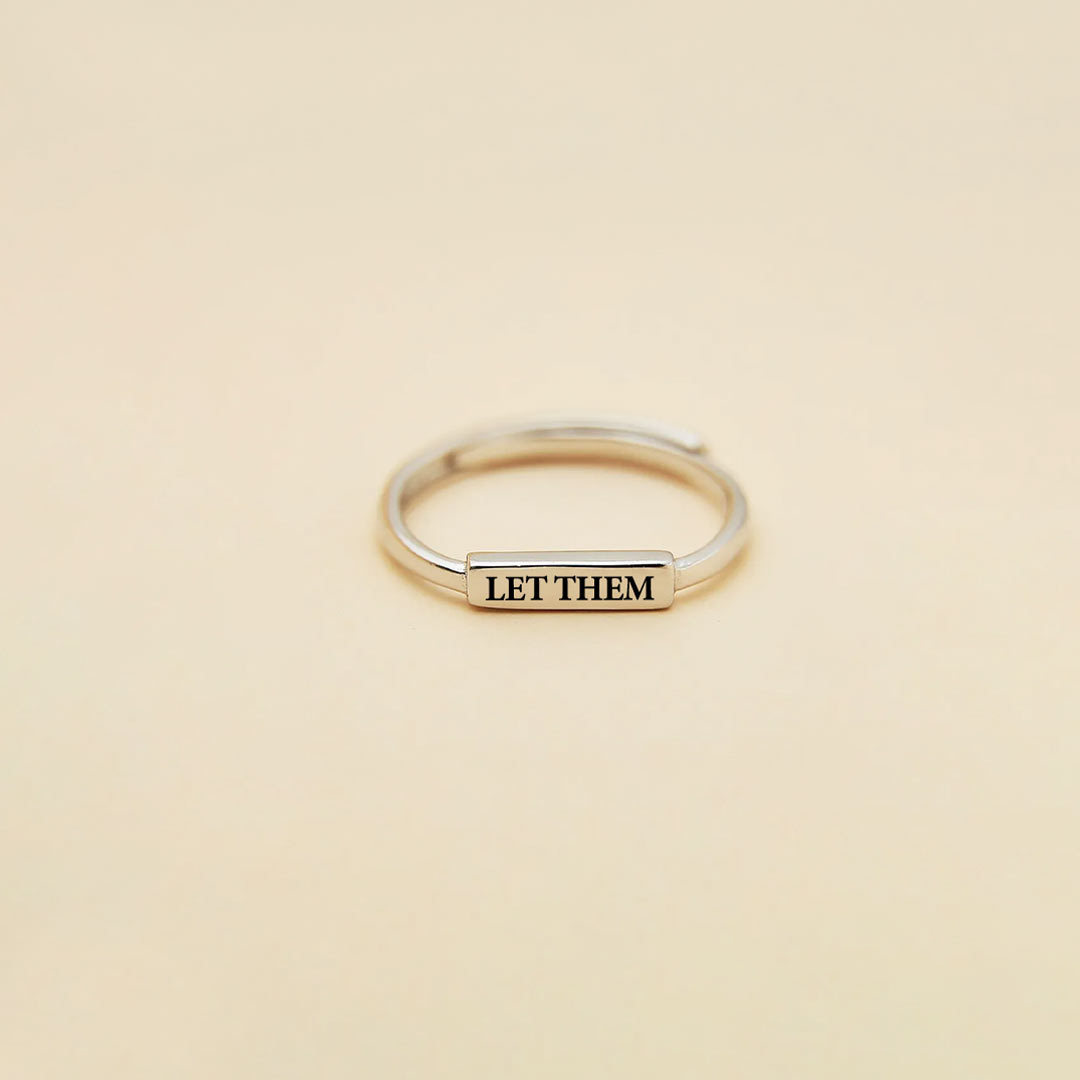 Let Them Silver Bar Open Ring