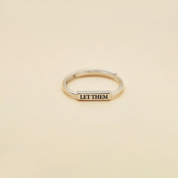 Let Them Silver Bar Open Ring