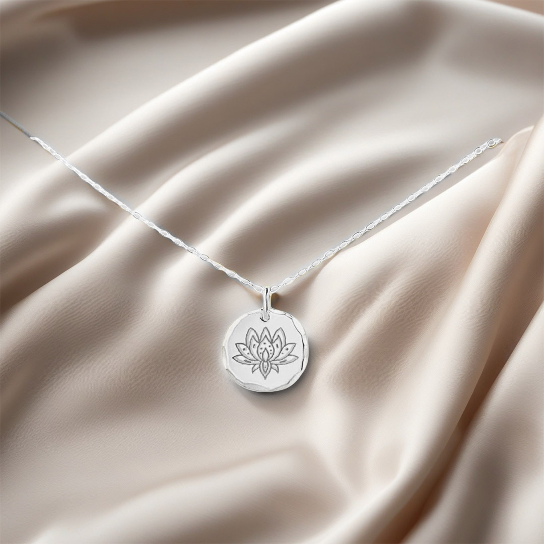 Fuck It and Begin Again Round Lotus Necklace