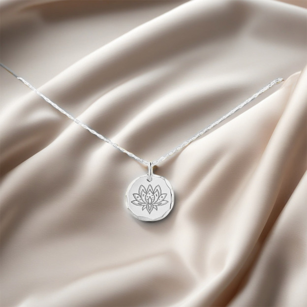 Fuck It and Begin Again Round Lotus Necklace