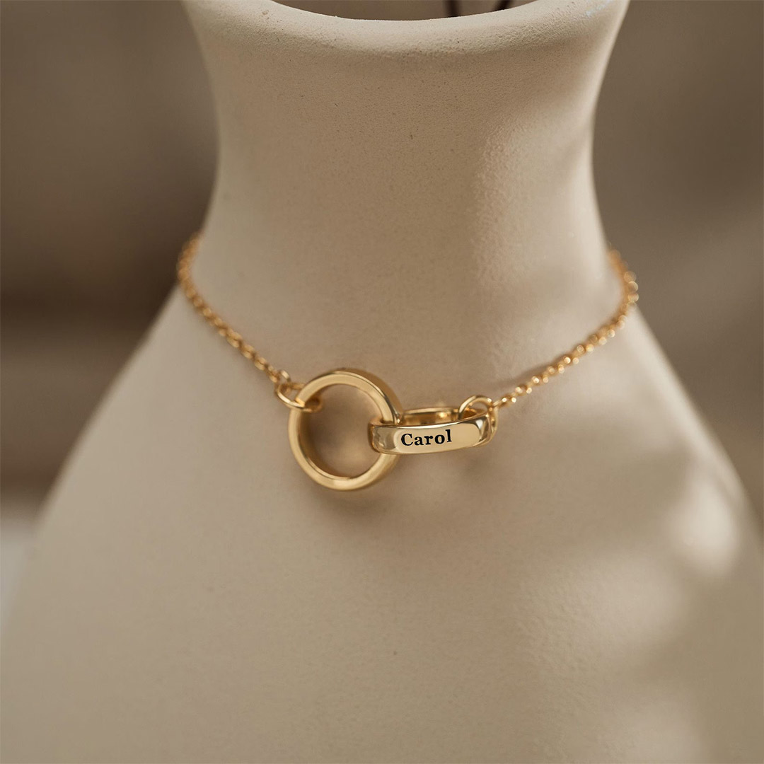 For Mother & Daughter-Personalized Circle Name Bracelet