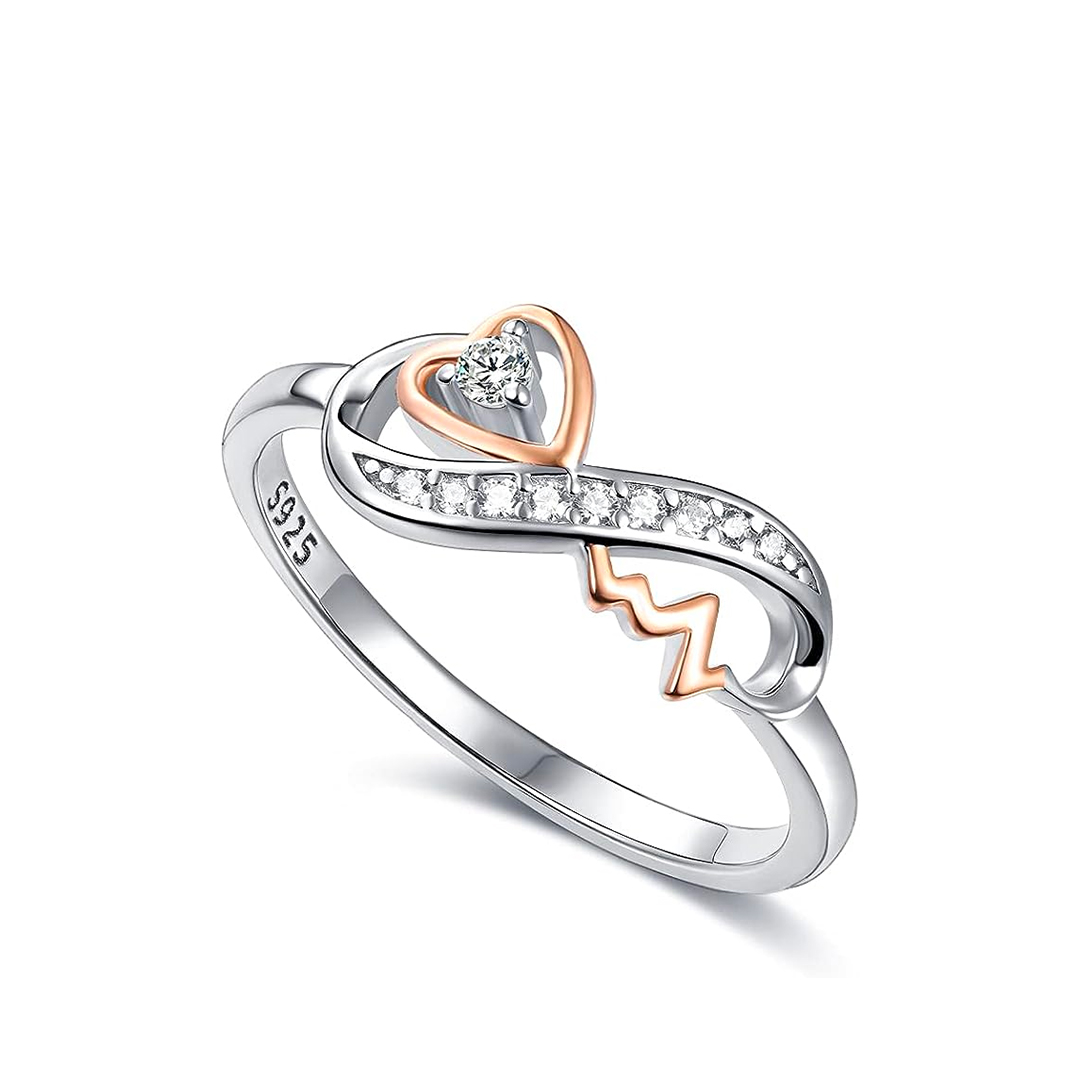 For Granddaughter - S925 I Am So Proud Of You Infinite Love Heartbeat Ring