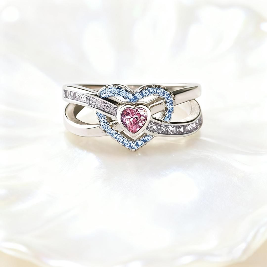 S925 Mother & Daughter Forever Linked Together Custom Infinite Love Ring