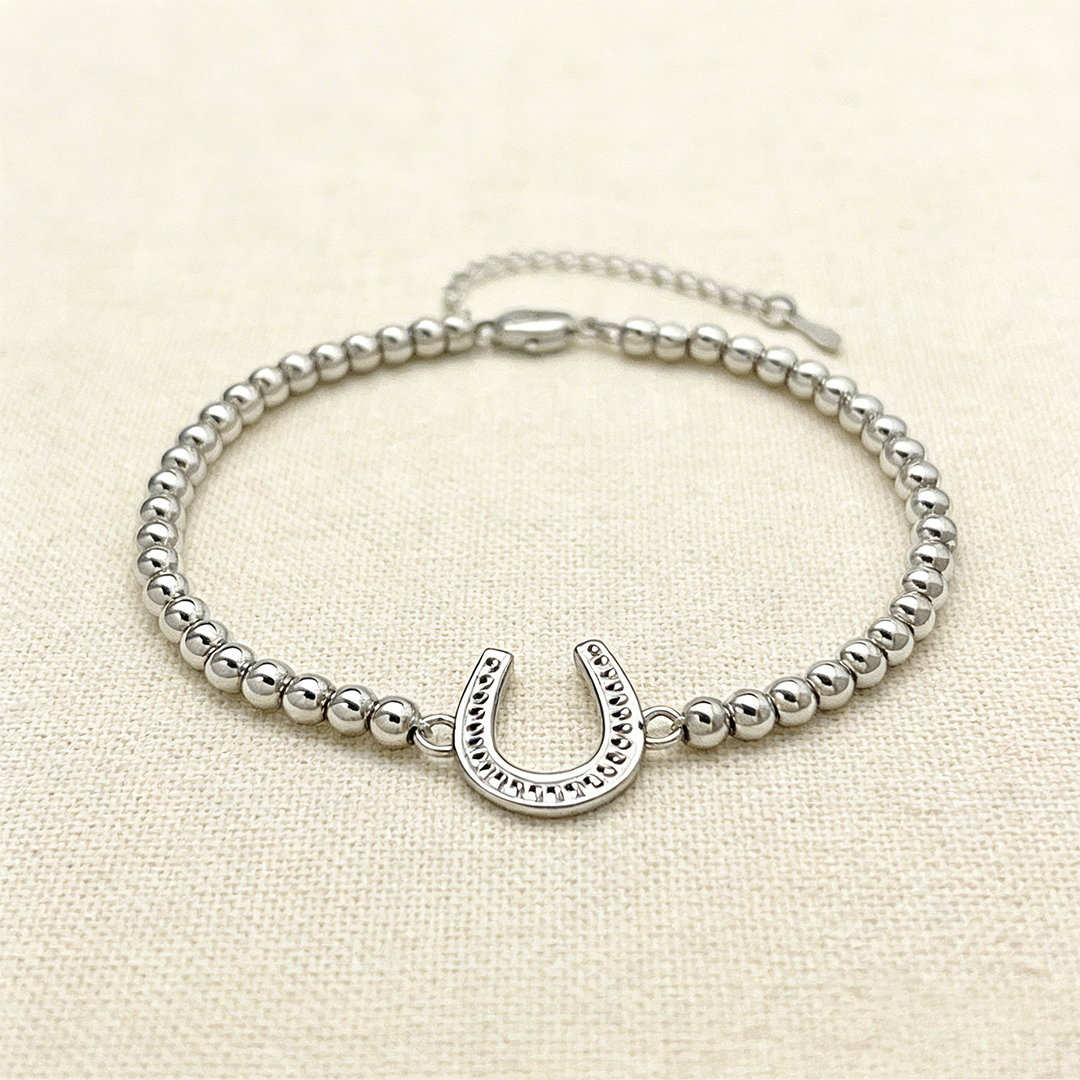 Ride More, Worry Less-Horseshoe-shaped bead bracelet