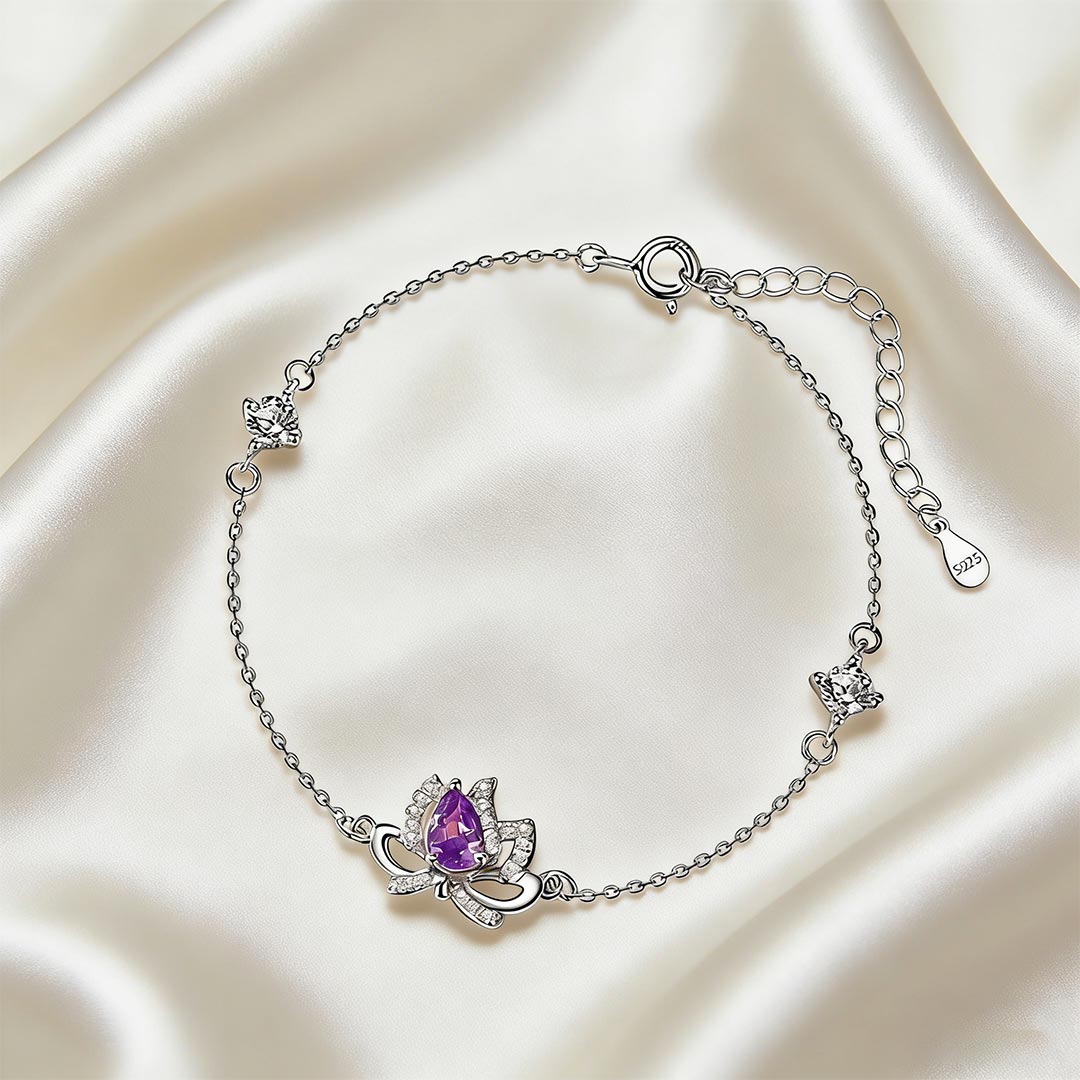 925 Sterling Silver Lotus Bow Necklace