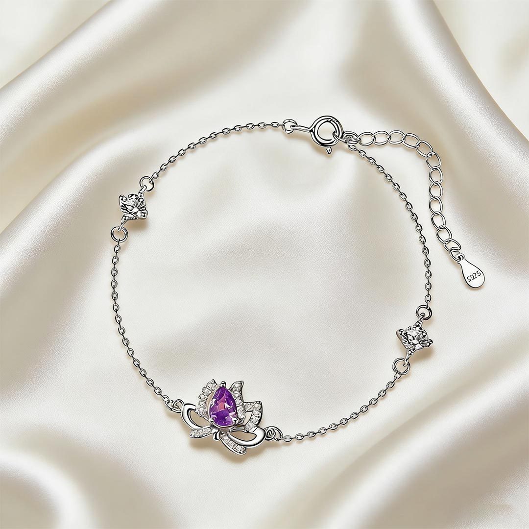925 Sterling Silver Lotus Bow Necklace