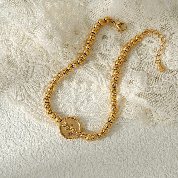 For Self-Made Of Fire Rose Print Beaded Bracelet