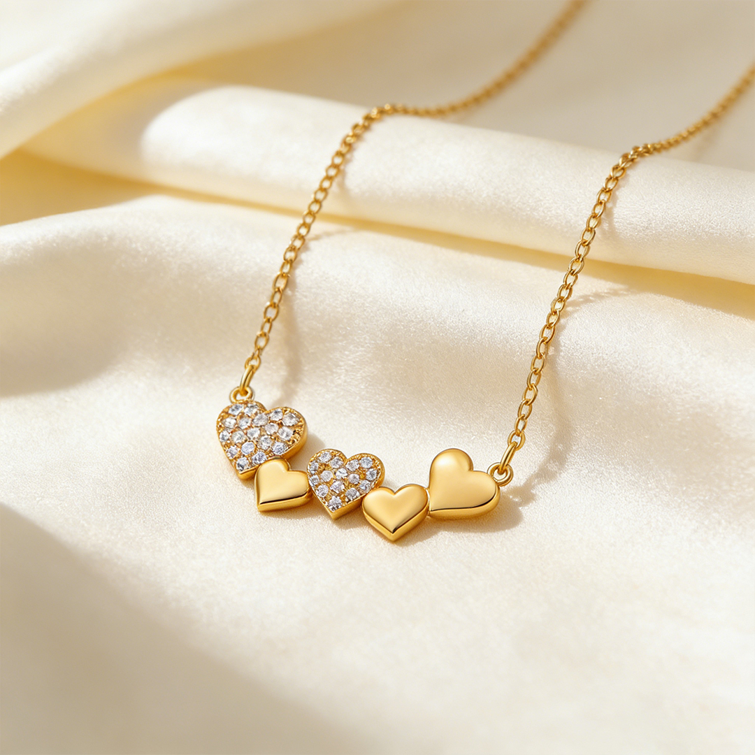 For Friends-Girl Gang Five Heart Necklace 👑