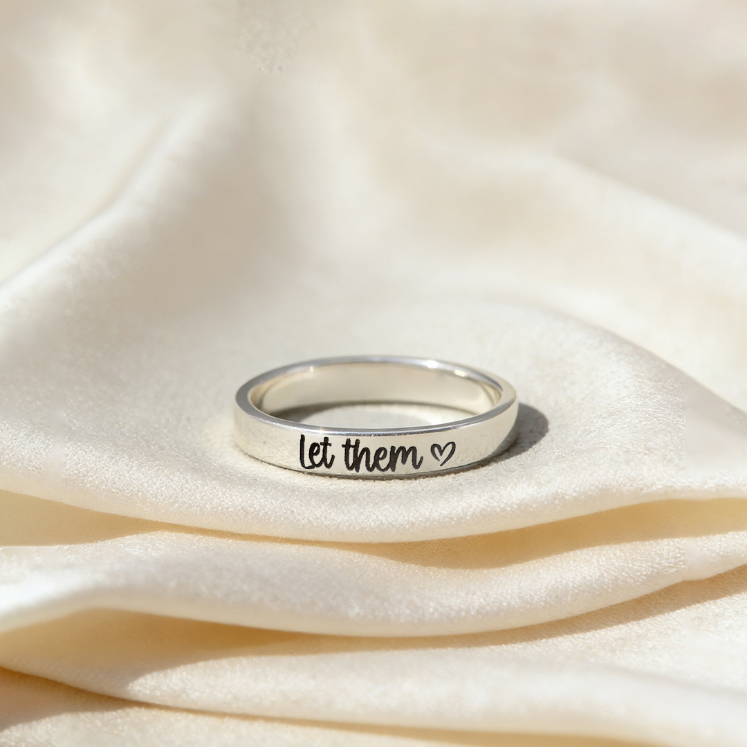 Let Them Heart Engraved Circle Ring