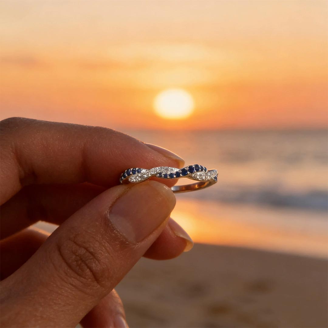 For Mother Custom Birthstone Mother Daughter Twist Ring