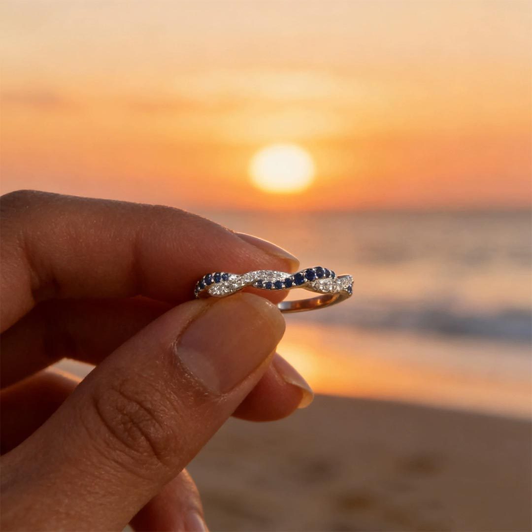 For Mother Custom Birthstone Mother Daughter Twist Ring