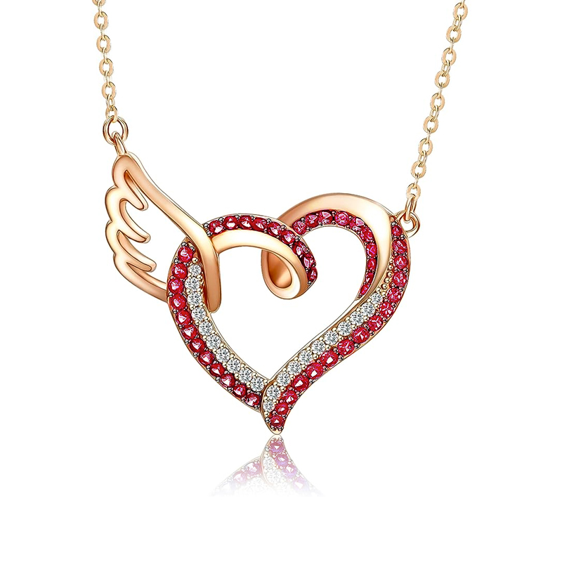 For Memorial - Life And Death Birthstone Love Wings Necklace