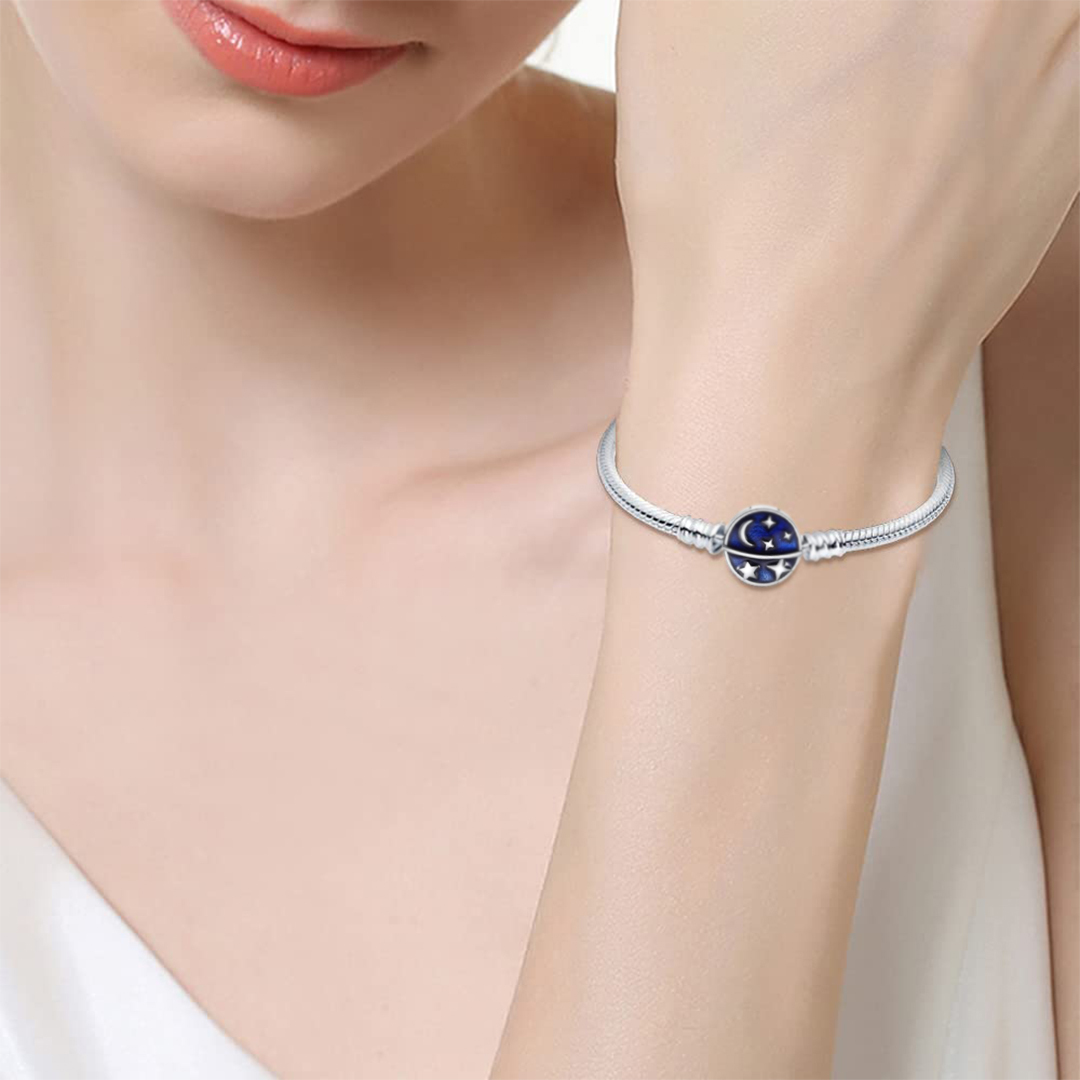 For Niece - S925 Always Shine Like The Brightest Star Blue Planet Beaded Bracelet