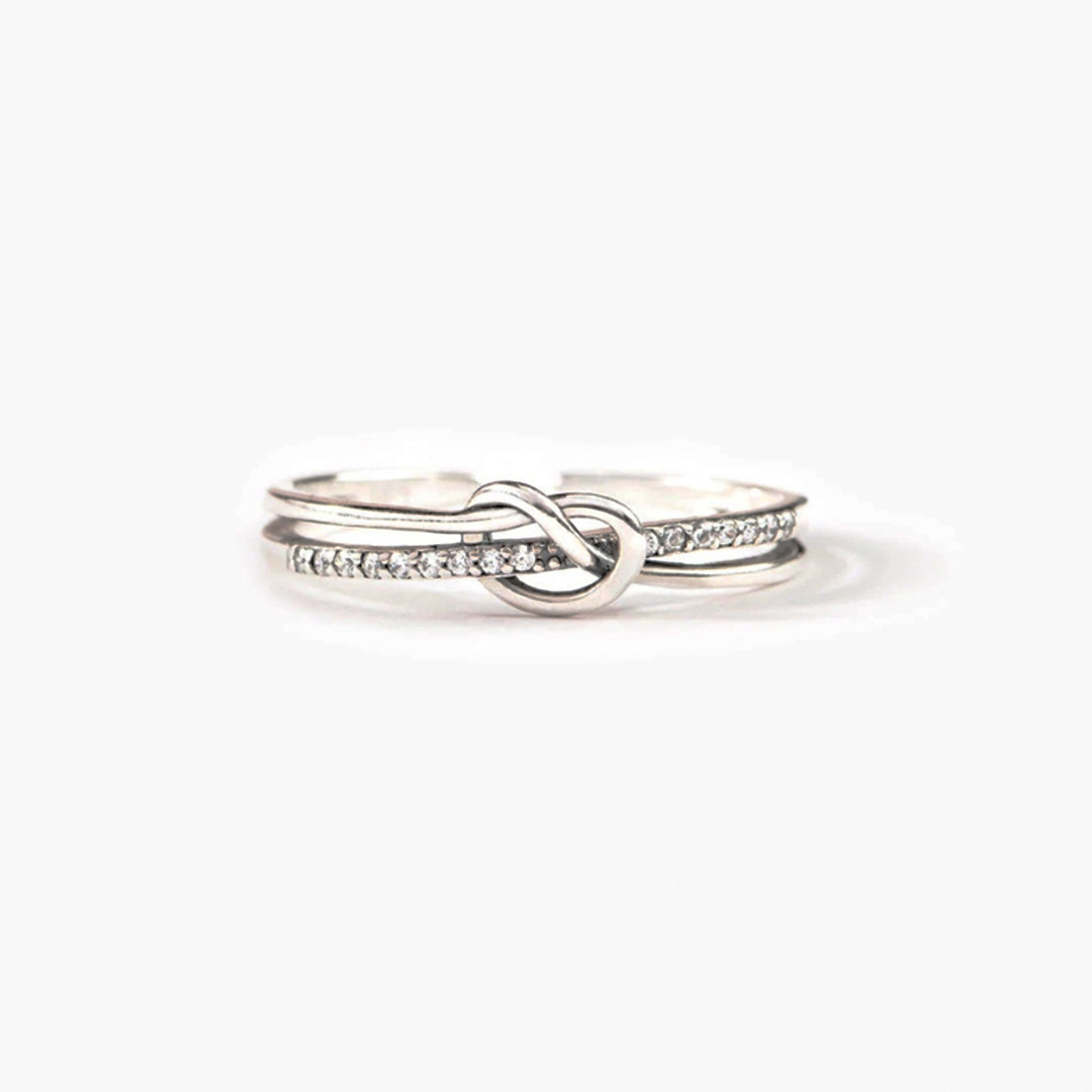 S925 The Love Between Mother And Daughter Is Forever Double Knot Ring