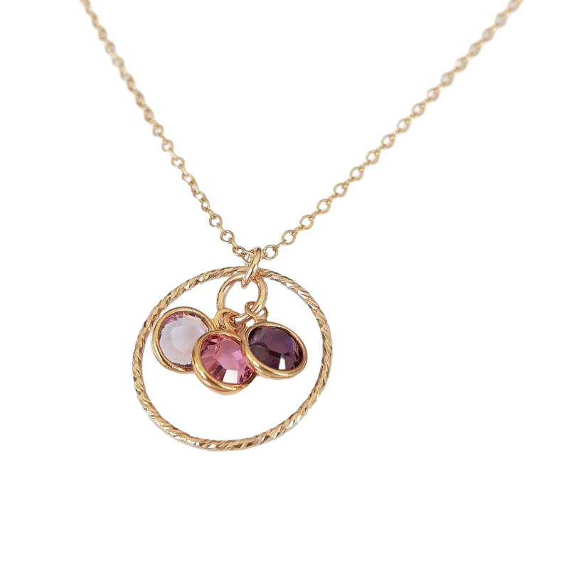 Circle Birthstone Custom Necklace
