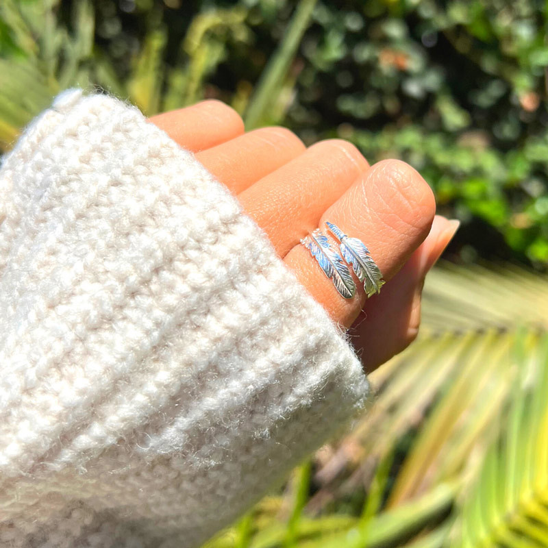 For Memorial - S925 I'll Help You, Watch You, Be Your Guide, Name Custom Feather Ring