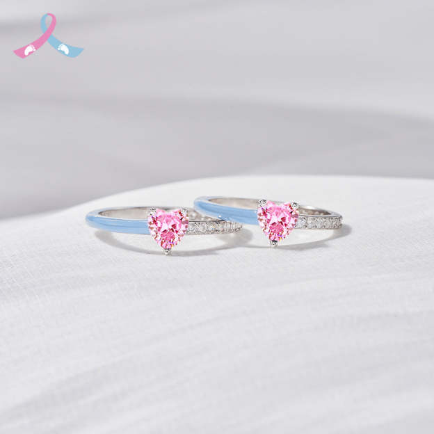 Mama Of An Angel Pink Heart Ring