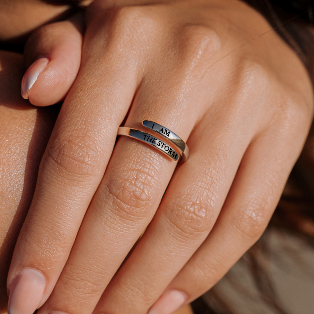 For Daughter - S925 "I AM THE STORM" Adjustable Ring