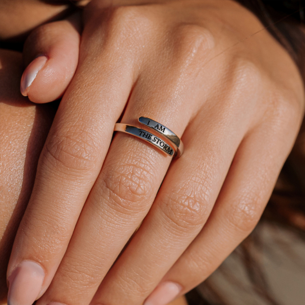 For Daughter - S925 "I AM THE STORM" Adjustable Ring