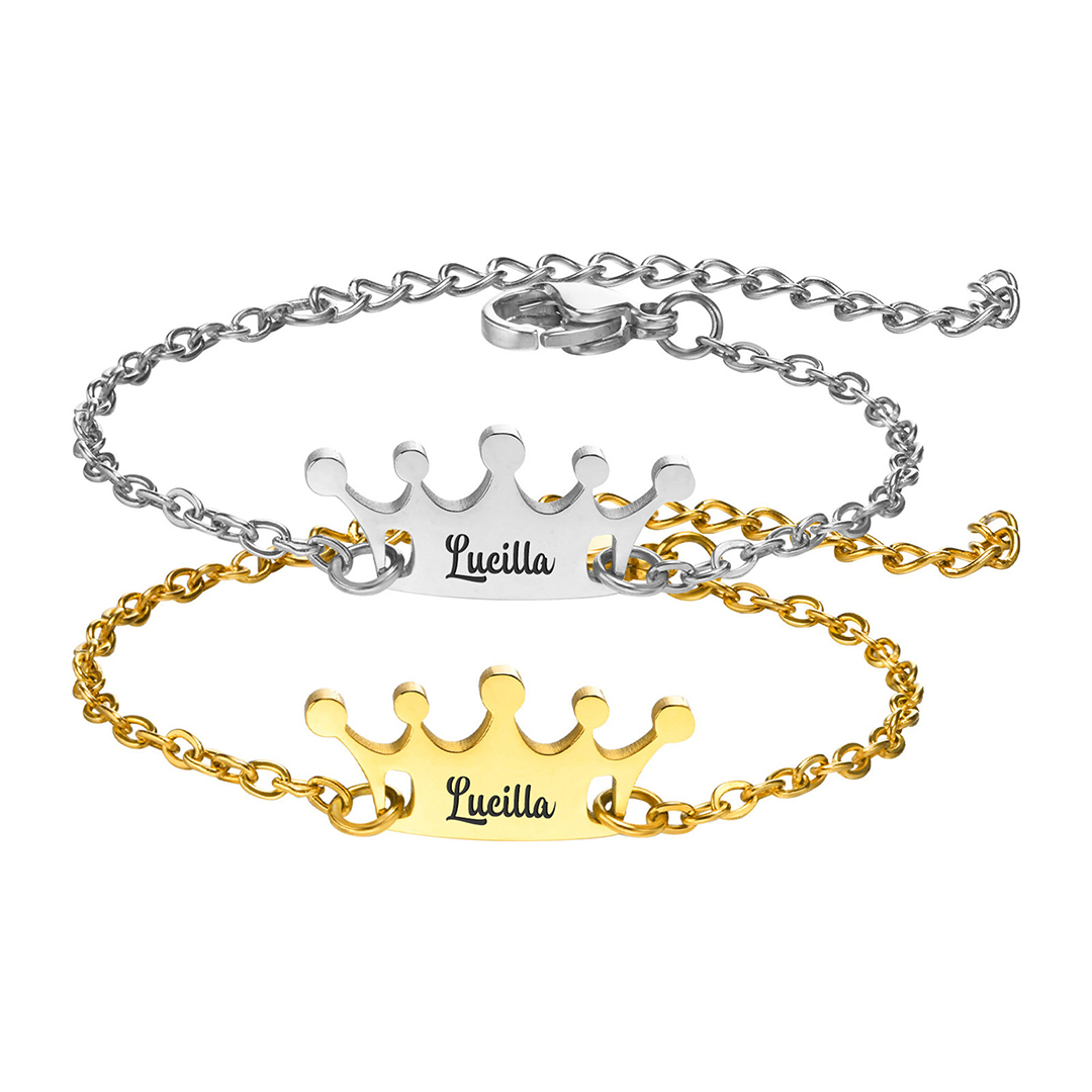 Custom Name Crown Bracelet