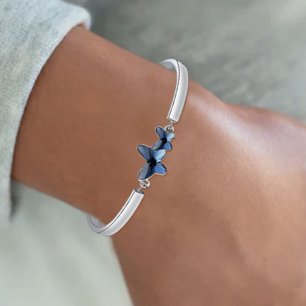 All You Have To Do Is Fly Blue Butterfly Crystal Bracelet