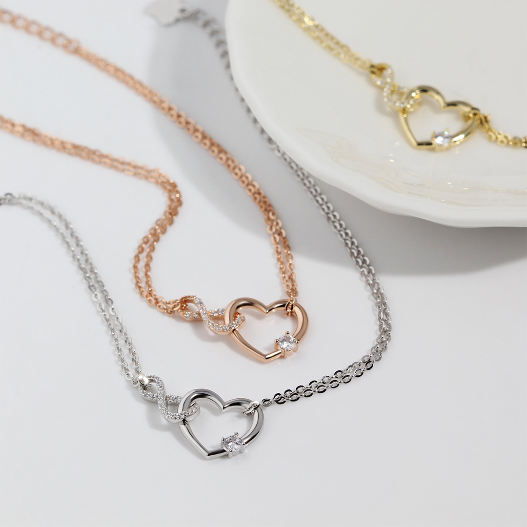 For Daughter - S925 I Love You Until Infinity Runs Out Infinite Heart Double Layer Bracelet