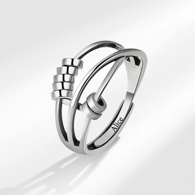 For Daughter - S925 I Will Love & Protect You From Anything You Fear Custom Name Relief Ring