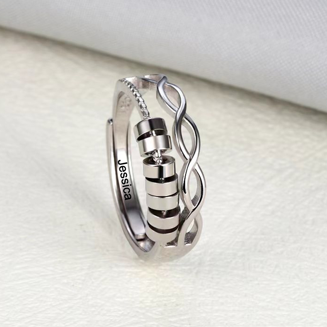 For Daughter - S925 Drive Away Your Aanxiety Name Custom Ring