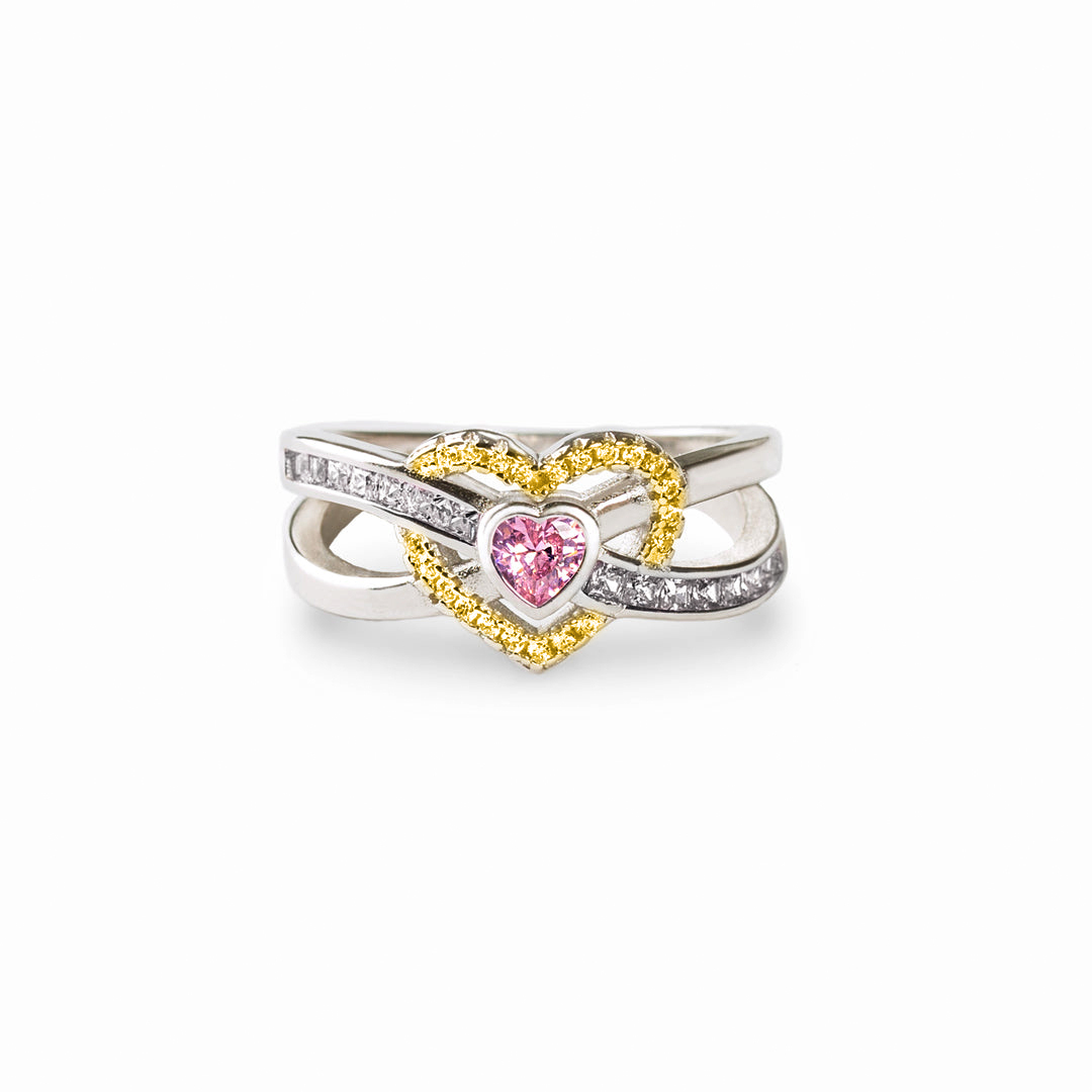 S925 Aunt & Niece Forever Linked Together Custom Birthstone Infinite Love Diamond Ring