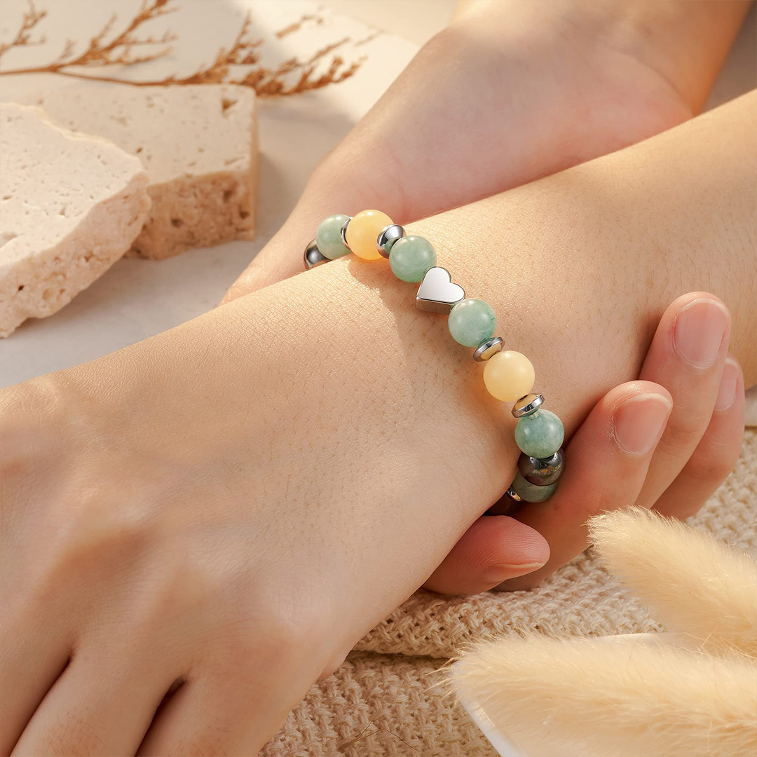 For Daughter - Never Forget How Much I Love You Heart Bead Bracelet