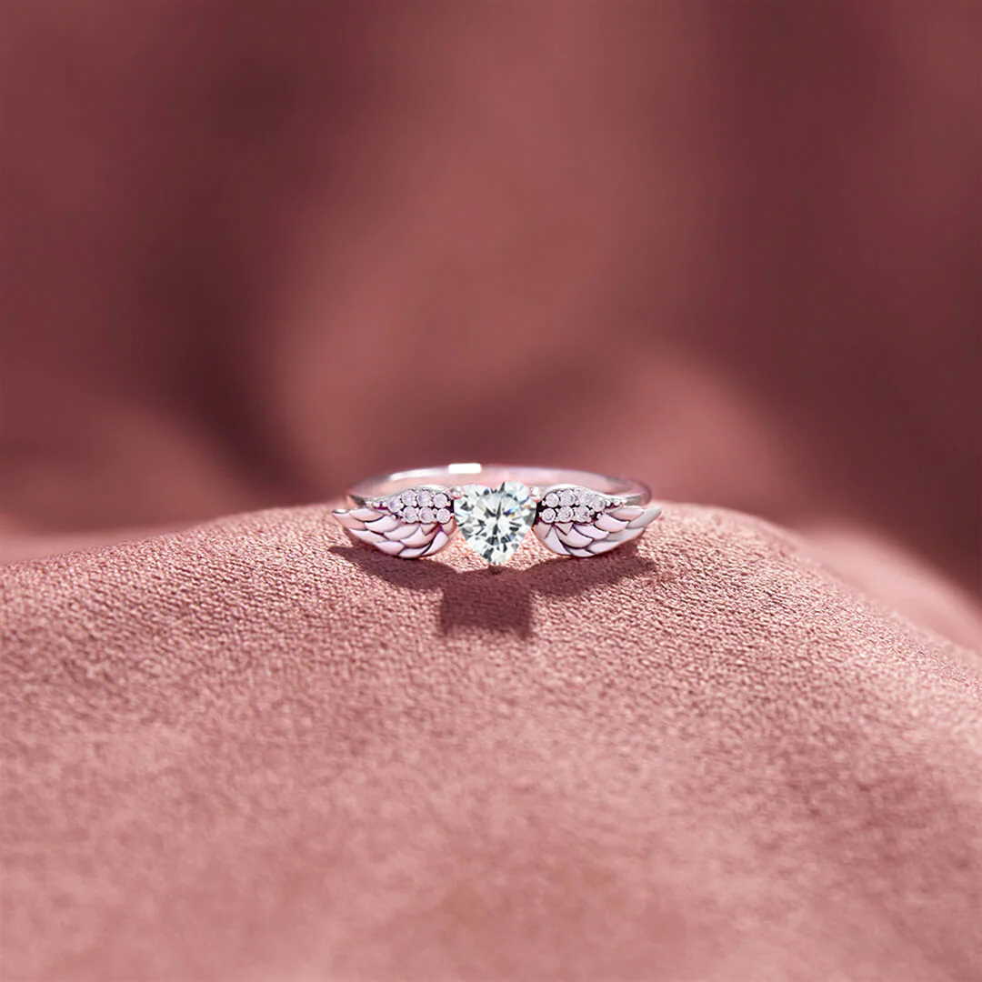 For Memorial - Until We Meet Again Love Heart Wing Ring
