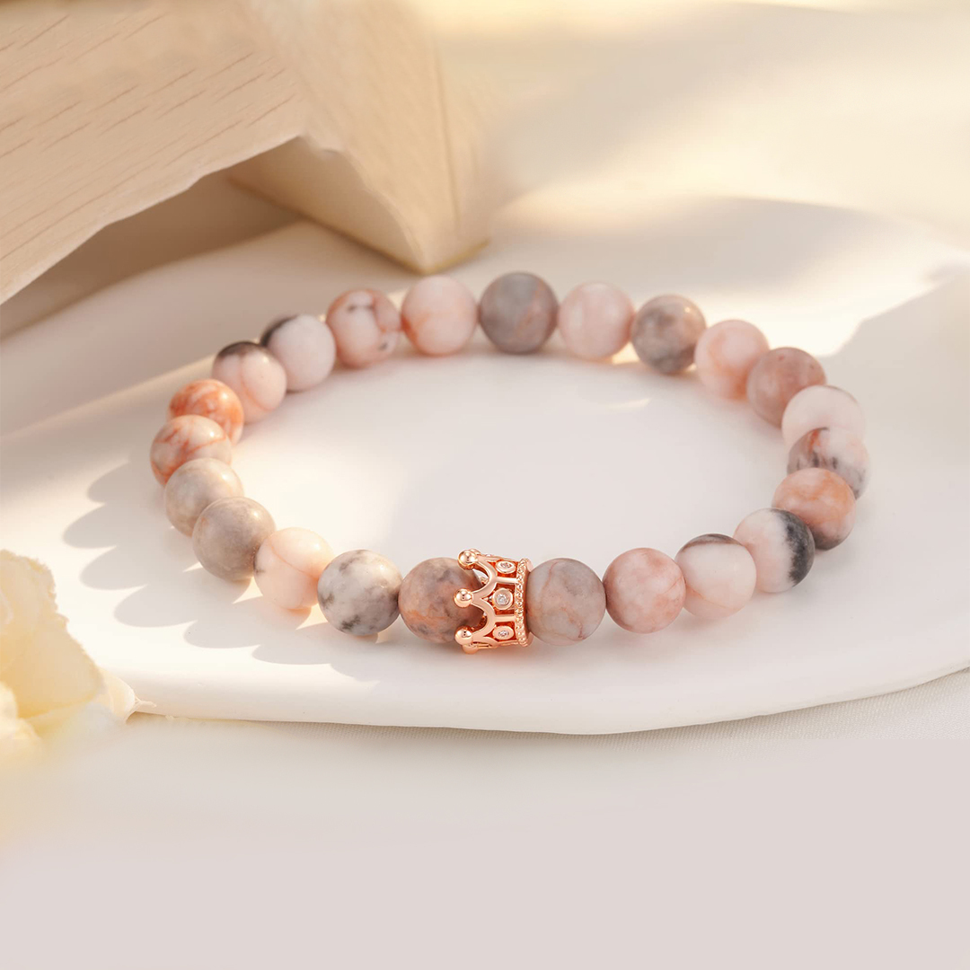 For Daughter - Love You Forever Crown Beaded Bracelet