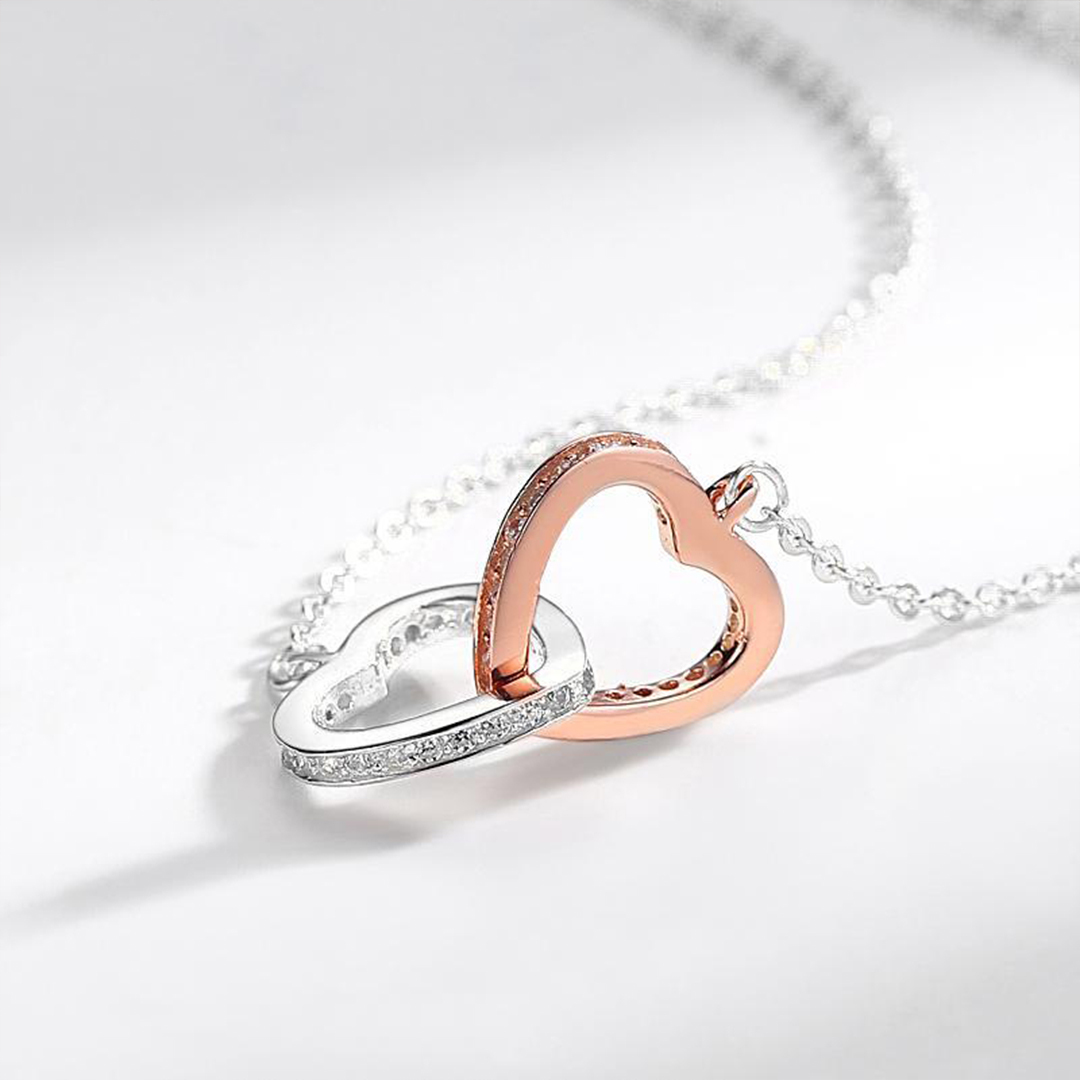 For Bonus Daughter - Love Made You My Daughter Heart-to-Heart Necklace