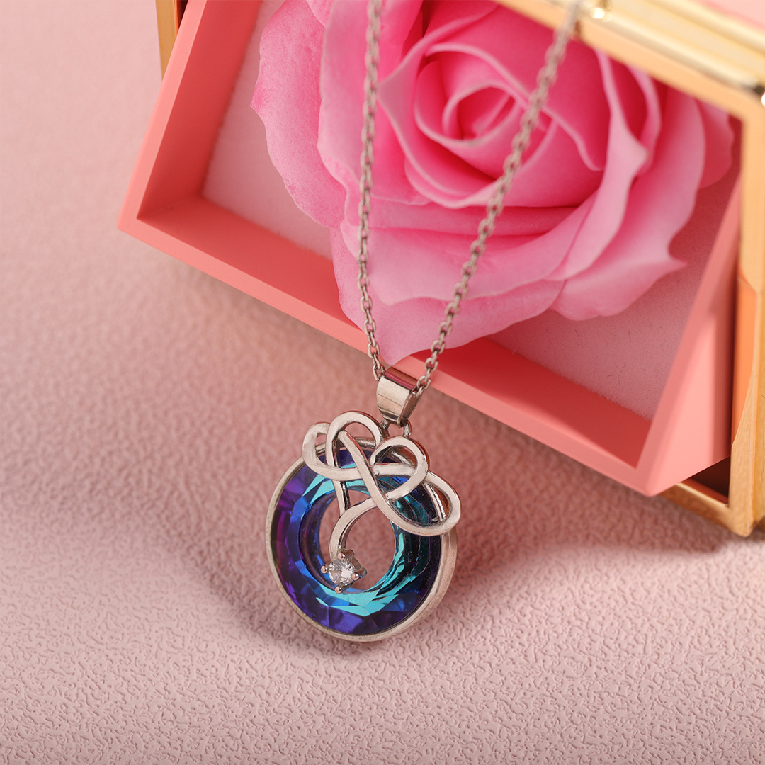 For Love - S925 Never Forget That I Love You Crystal Infinity Necklace