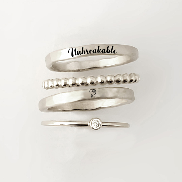 S925 Unbreakable Stacked Ring - 4 Rings Set