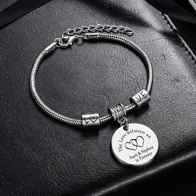 For Aunt/Niece - The love between aunt & niece is forever pendant bracelet