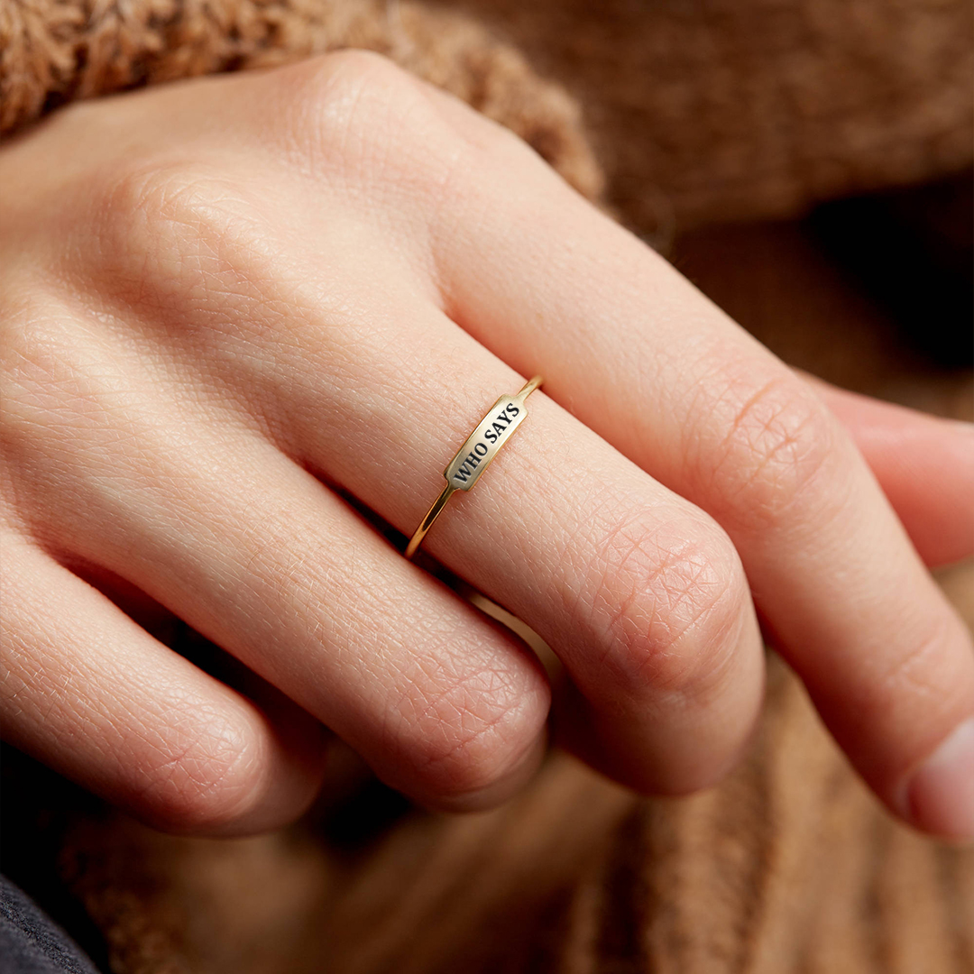 Who Says Dainty Bar Ring