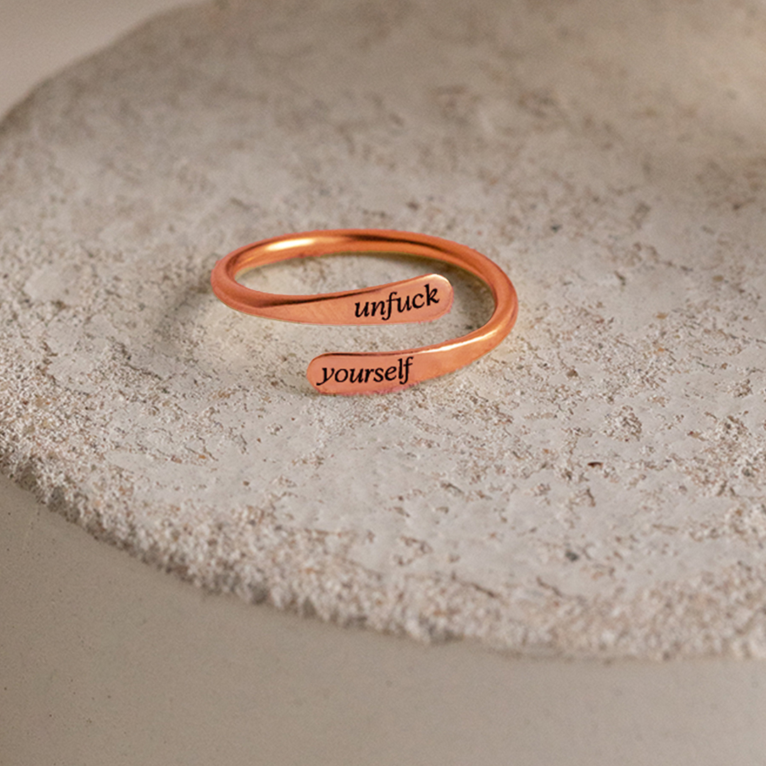 Unf❤️ck Yourself Open-Ended Ring
