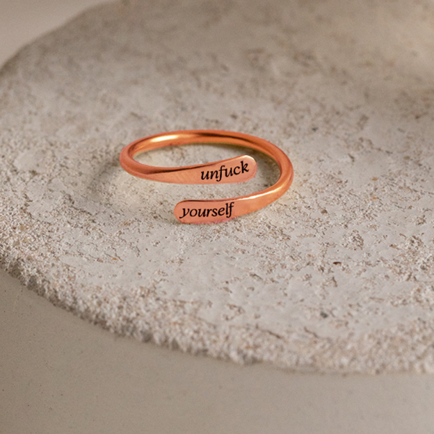 Unf❤️ck Yourself Open-Ended Ring