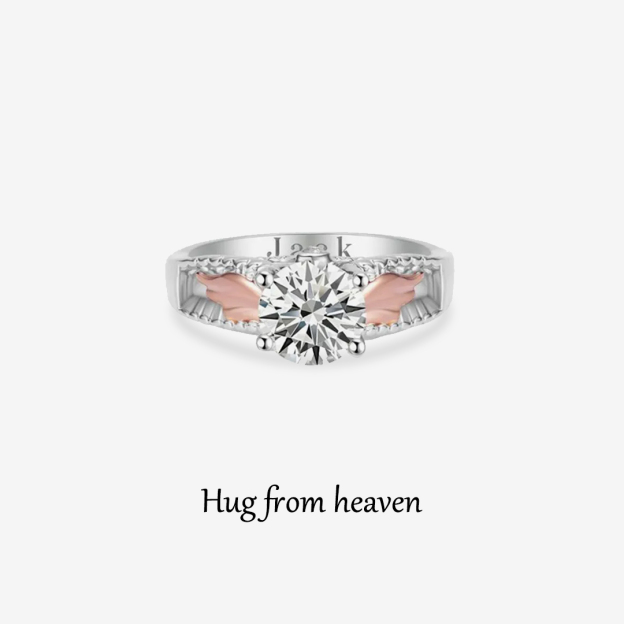 For Memorial - Hug From Heaven Wings Name Custom Ring