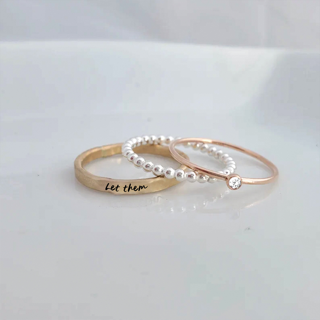 Let Them Stacked Ring - 3 Rings Set