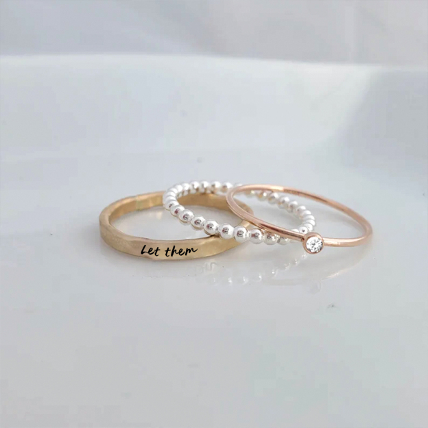 Let Them Stacked Ring - 3 Rings Set