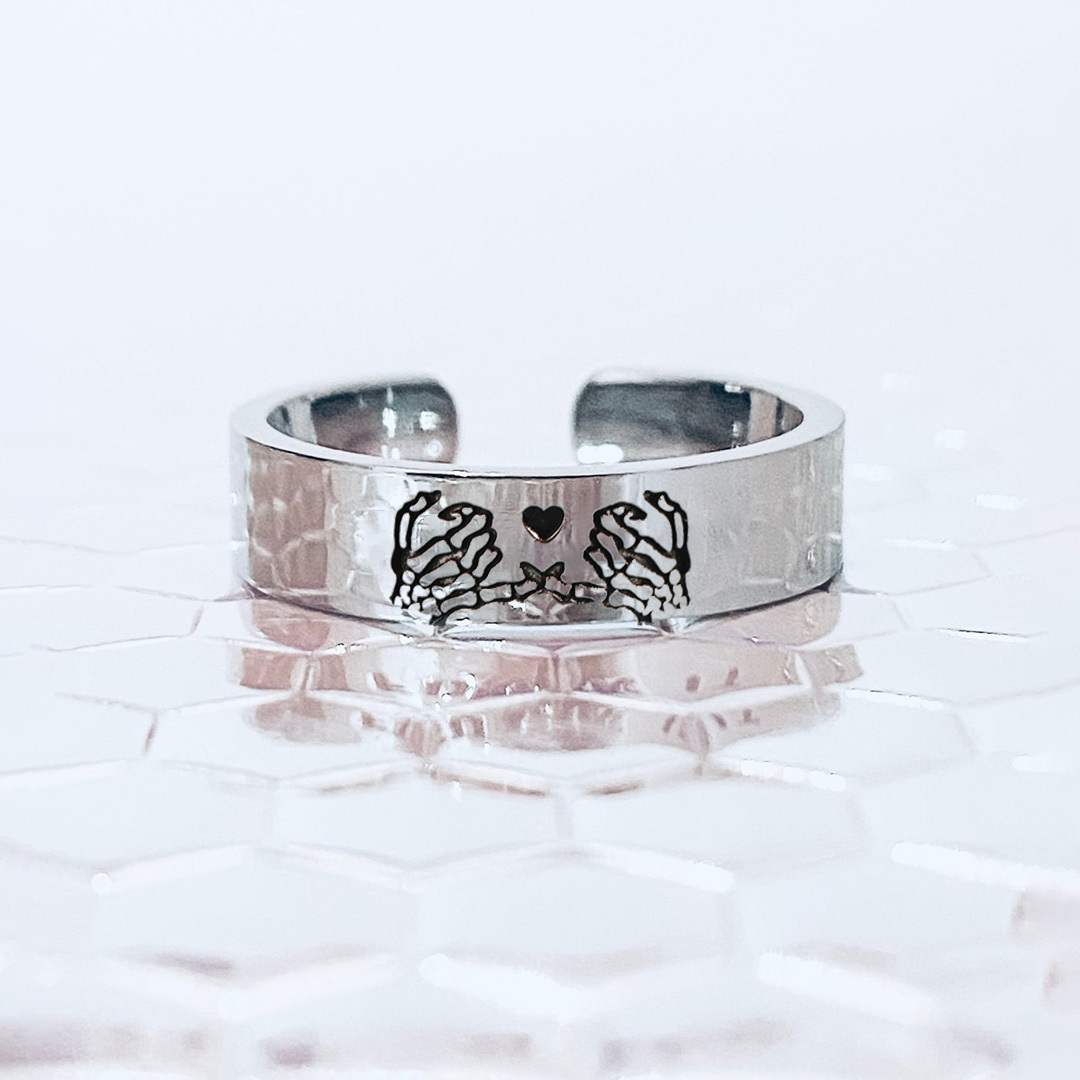 For Friend - S925 You Are My Ride or Die Skeleton Pinky Promise Ring 