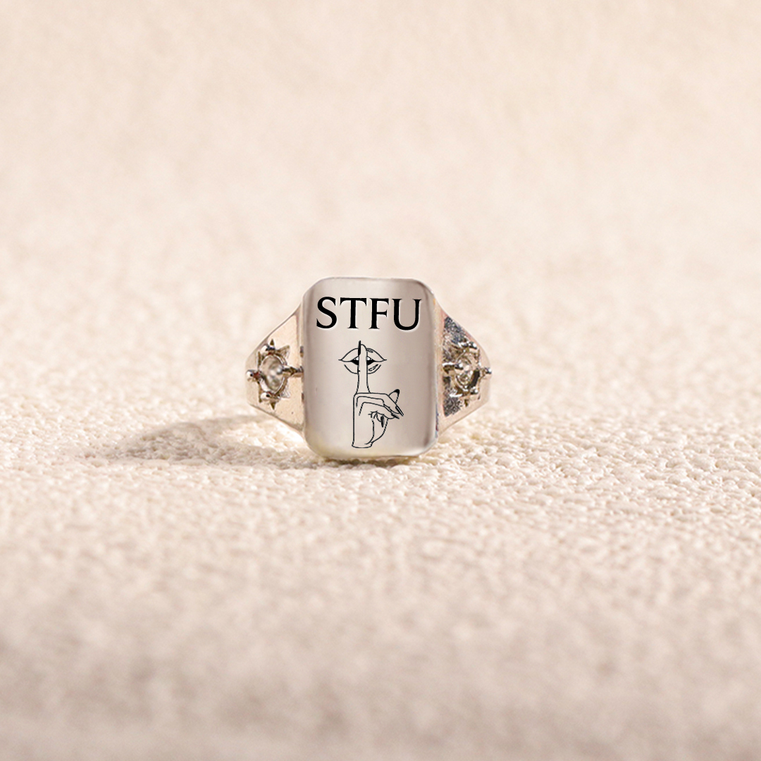 S925 STFU Square Ring 
