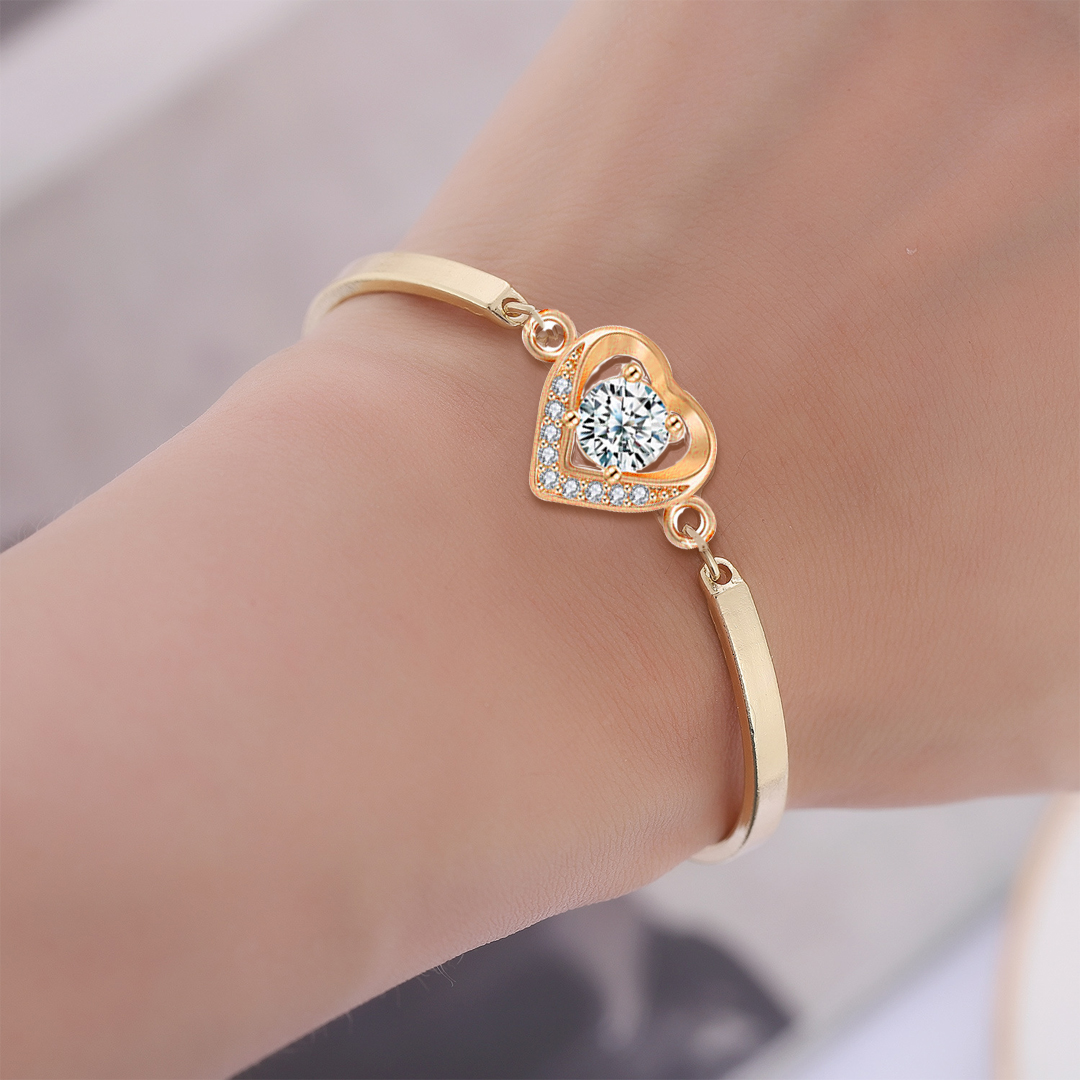For Daughter-In-Heart - Marriage Made You Family Love Made You My Daughter Diamond Heart Bracelet