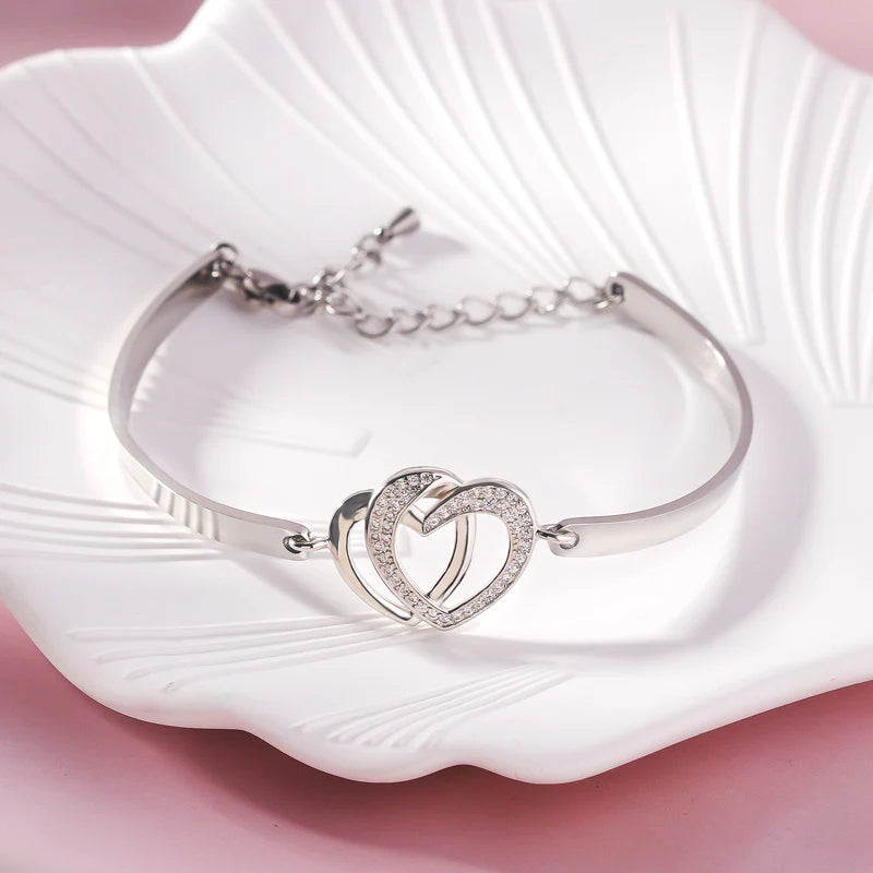 Forever Linked Together Double Heart Bracelet